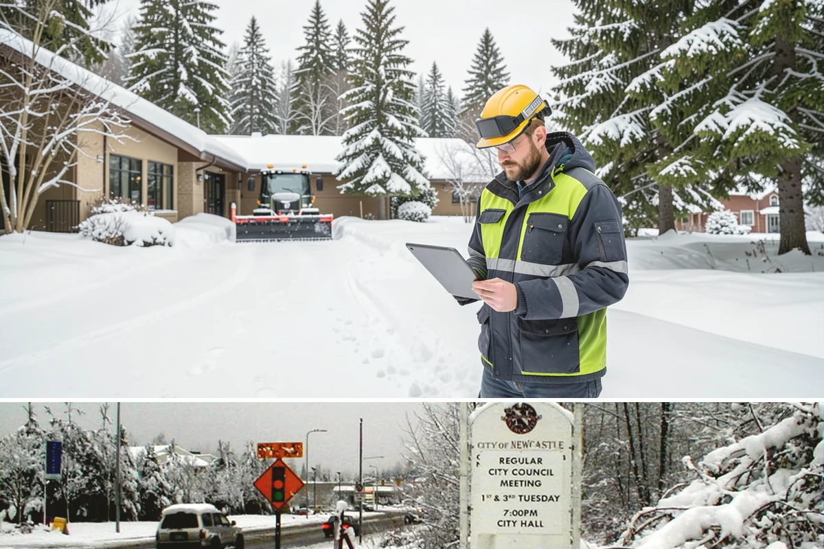 Paver Driveway Snow Removal in Newcastle, King County, WA - Paver driveway service follows each snowfall through the winter months.