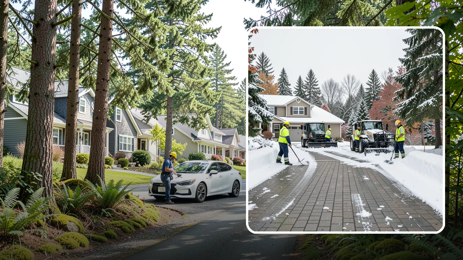 Paver Driveway Snow Removal in Normandy Park, King County, WA - We clear paver driveways without chipping the stones or disturbing the joints.