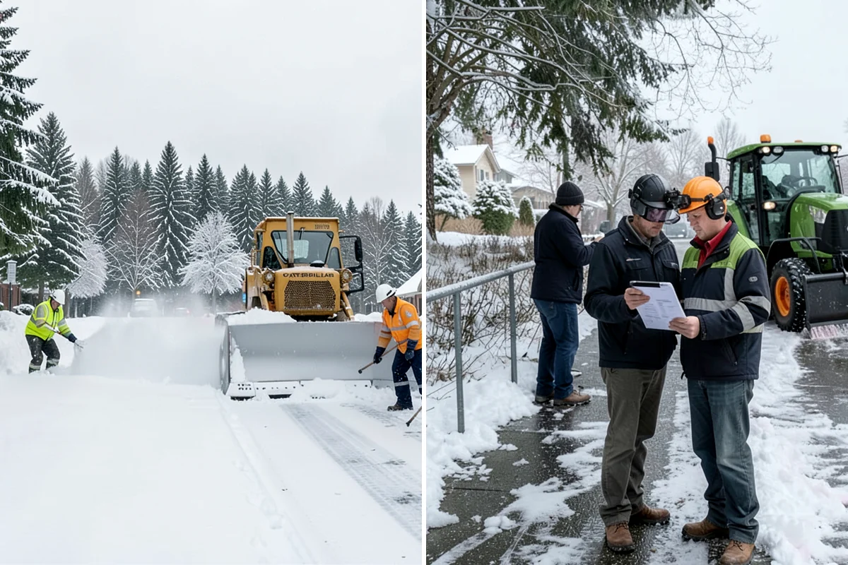 Paver Driveway Snow Removal in Normandy Park, King County, WA - We set equipment to glide over the paver surface