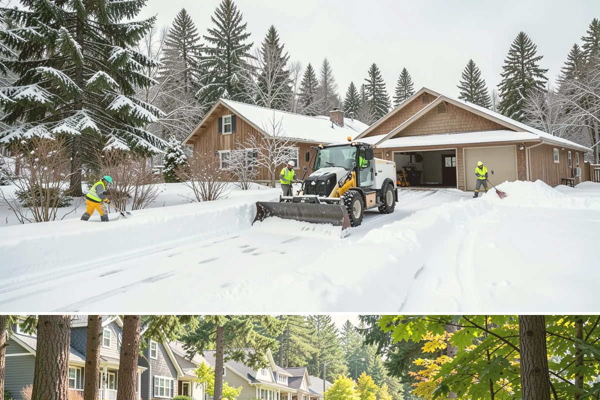 Paver Driveway Snow Removal in Normandy Park, King County, WA - Paver driveway service follows each snowfall through the winter months.