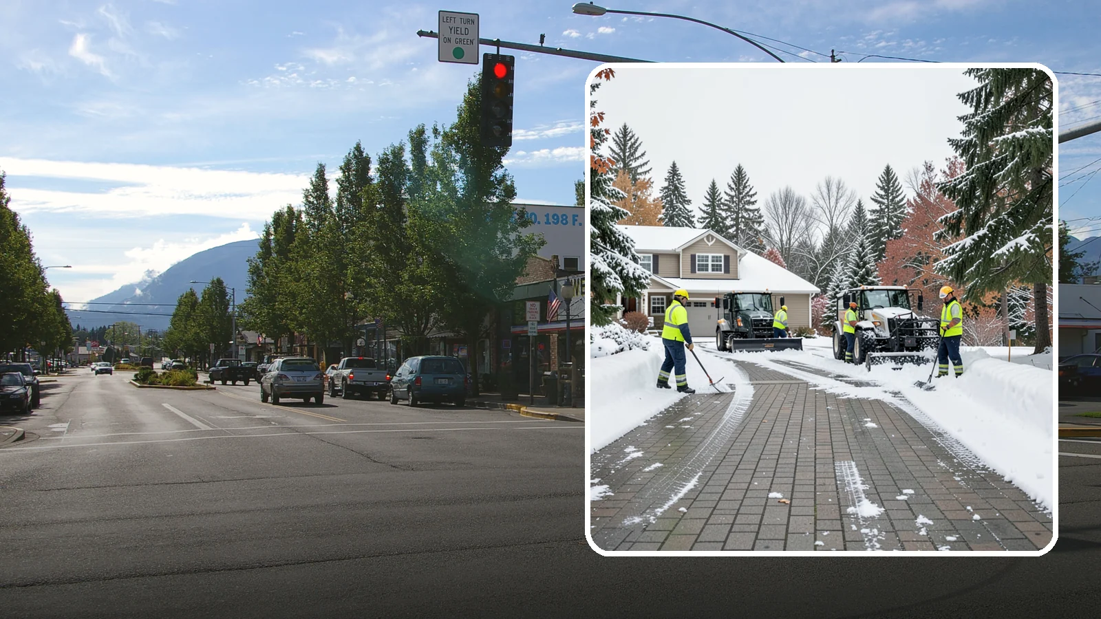 Paver Driveway Snow Removal in North Bend, King County, WA - We clear paver driveways without chipping the stones or disturbing the joints.