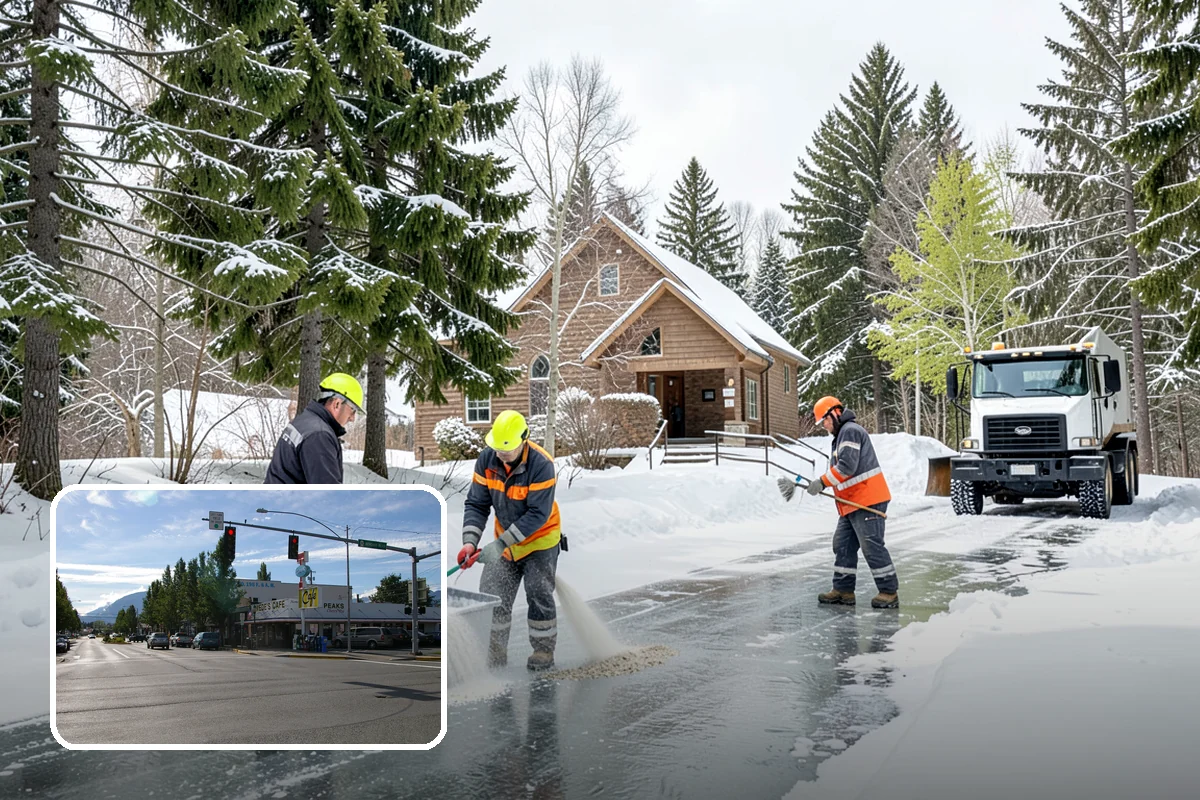 Paver Driveway Snow Removal in North Bend, King County, WA - Clears without chipping paver edges