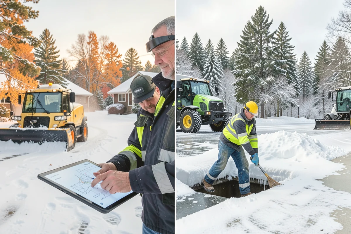 Paver Driveway Snow Removal in North Bend, King County, WA - We set equipment to glide over the paver surface