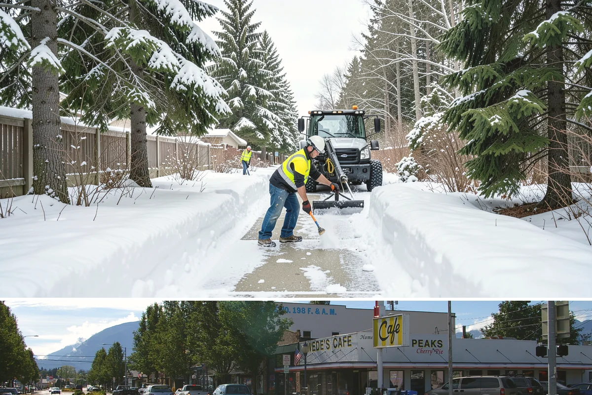 Paver Driveway Snow Removal in North Bend, King County, WA - Paver driveway service follows each snowfall through the winter months.