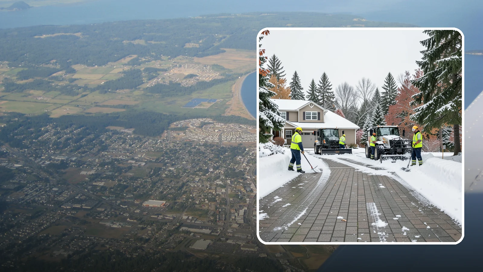 Paver Driveway Snow Removal in Oak Harbor, Island County, WA - We clear paver driveways without chipping the stones or disturbing the joints.