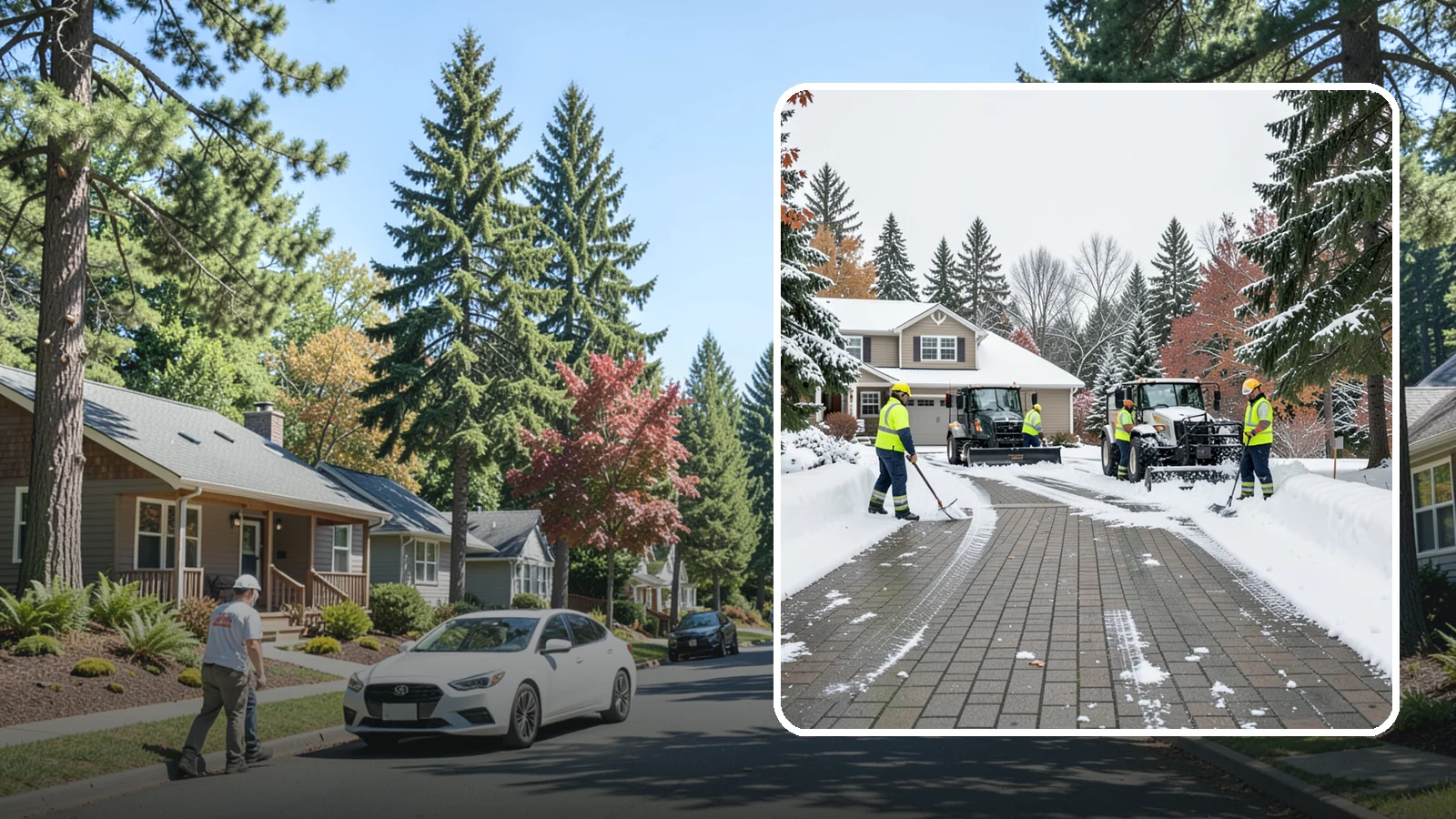 Paver Driveway Snow Removal in Orting, Pierce County, WA - We clear paver driveways without chipping the stones or disturbing the joints.