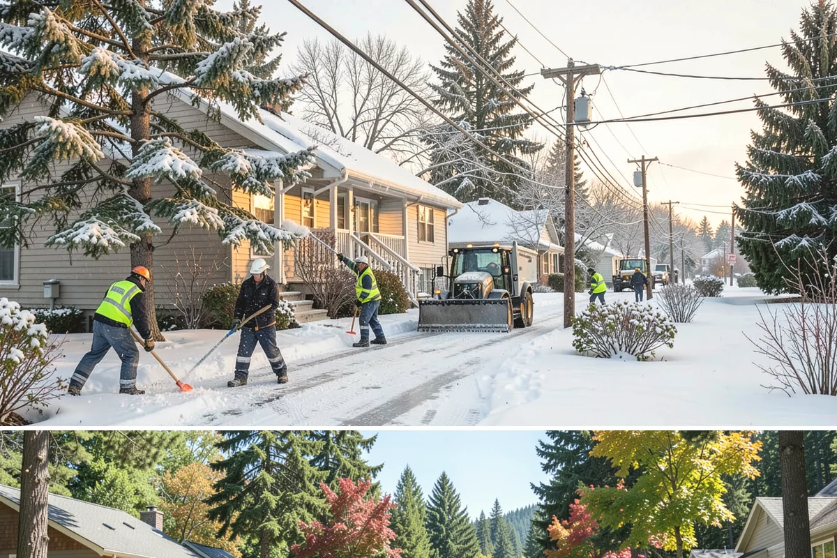 Paver Driveway Snow Removal in Orting, Pierce County, WA - Paver driveway service follows each snowfall through the winter months.