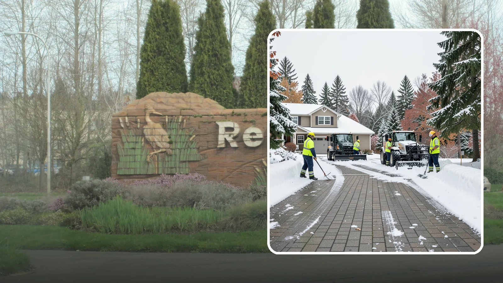 Paver Driveway Snow Removal in Renton, King County, WA - We clear paver driveways without chipping the stones or disturbing the joints.