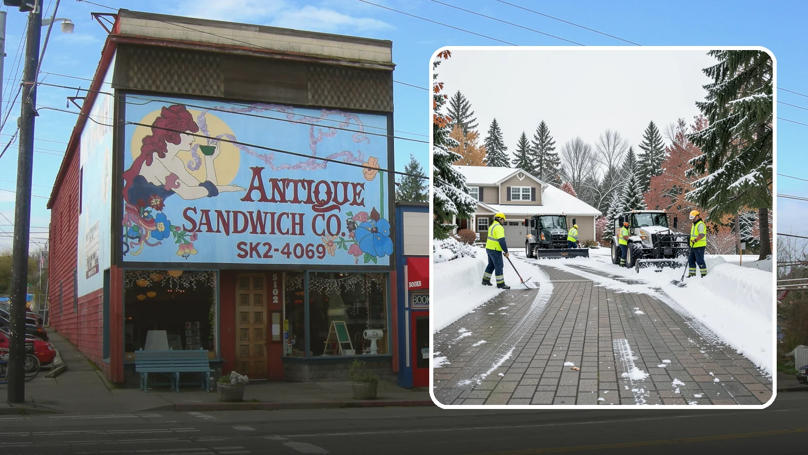 Paver Driveway Snow Removal in Ruston, Pierce County, WA - We clear paver driveways without chipping the stones or disturbing the joints.
