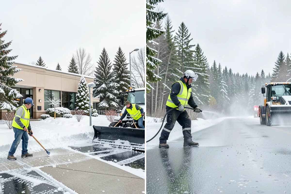 Paver Driveway Snow Removal in SeaTac, King County, WA - We set equipment to glide over the paver surface