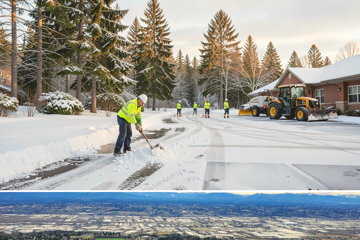 Paver Driveway Snow Removal in SeaTac, King County, WA - Paver driveway service follows each snowfall through the winter months.