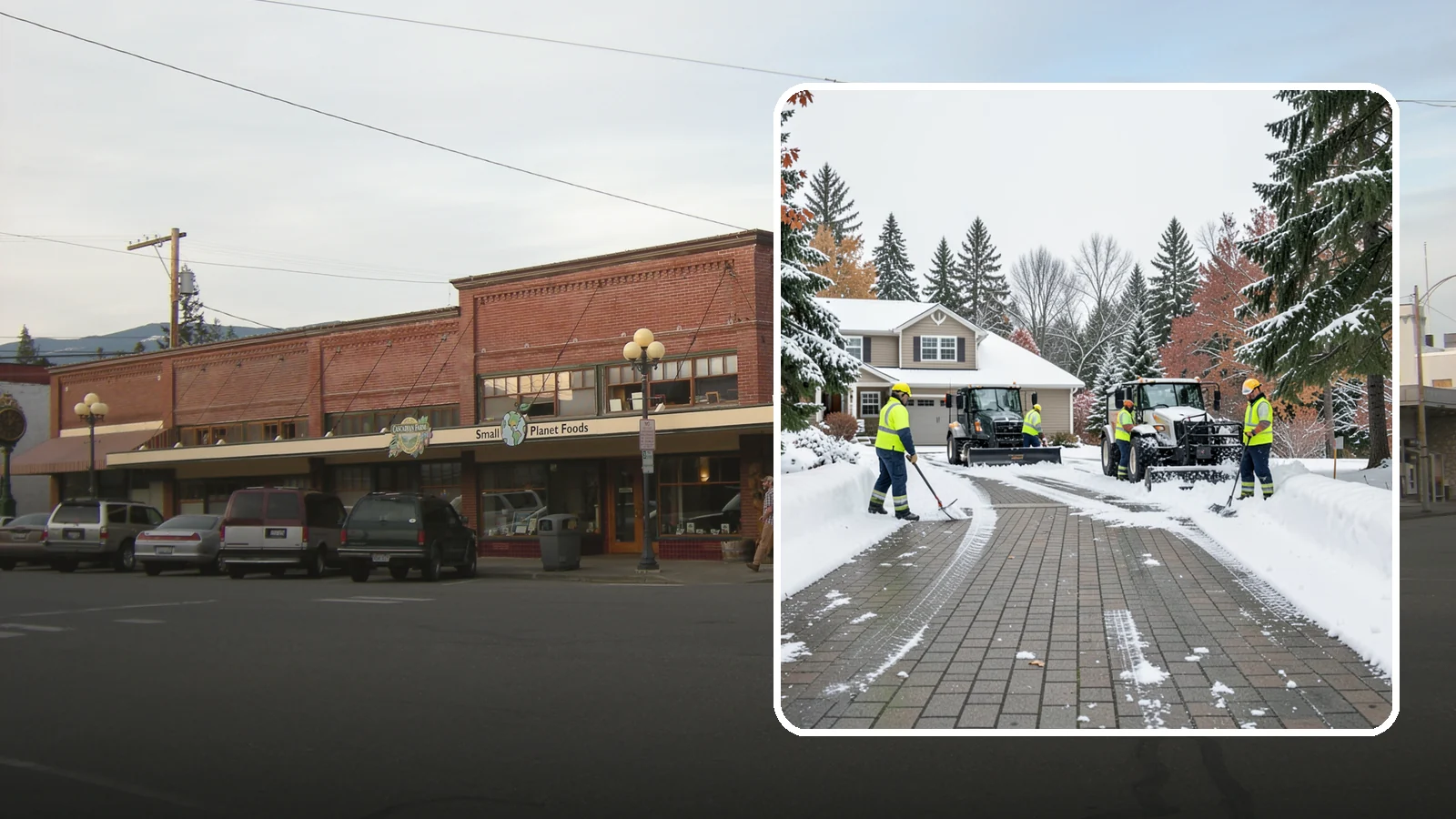Paver Driveway Snow Removal in Sedro-Woolley, Skagit County, WA - We clear paver driveways without chipping the stones or disturbing the joints.