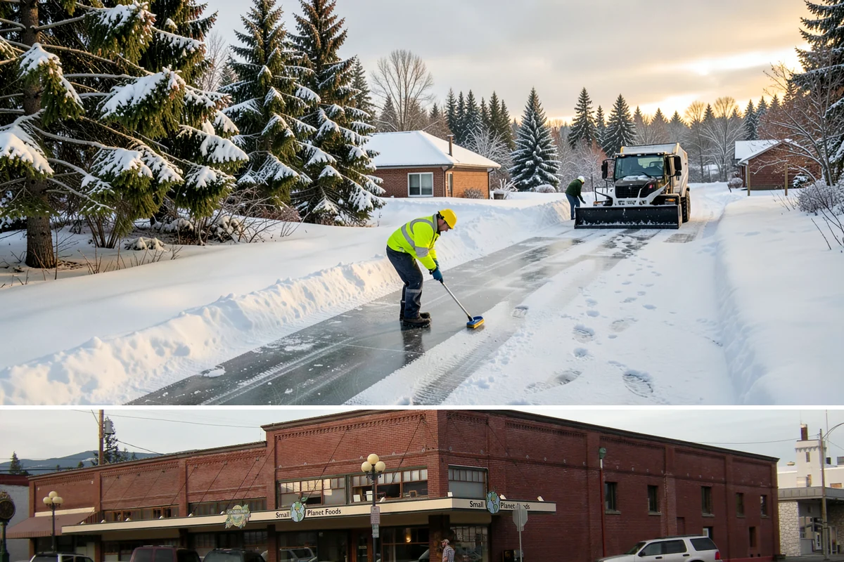 Paver Driveway Snow Removal in Sedro-Woolley, Skagit County, WA - Paver driveway service follows each snowfall through the winter months.