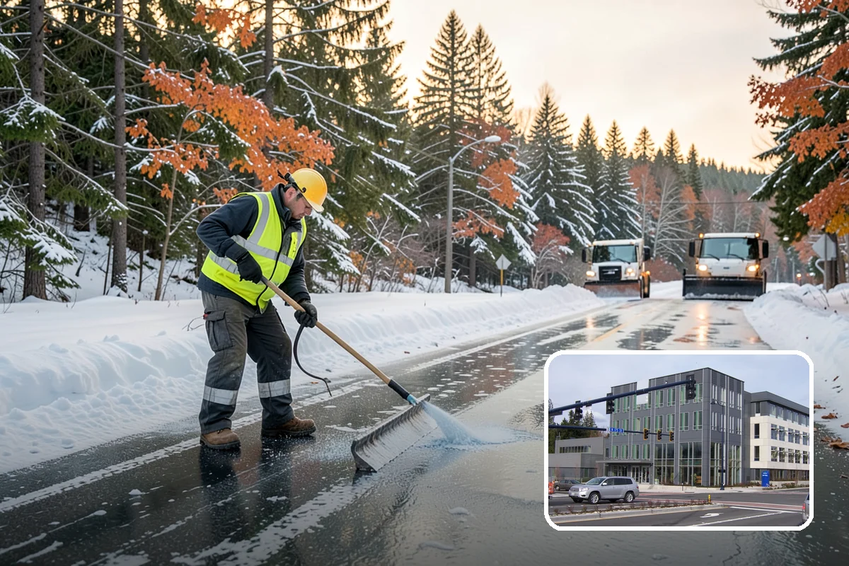 Paver Driveway Snow Removal in Shoreline, King County, WA - Clears without chipping paver edges