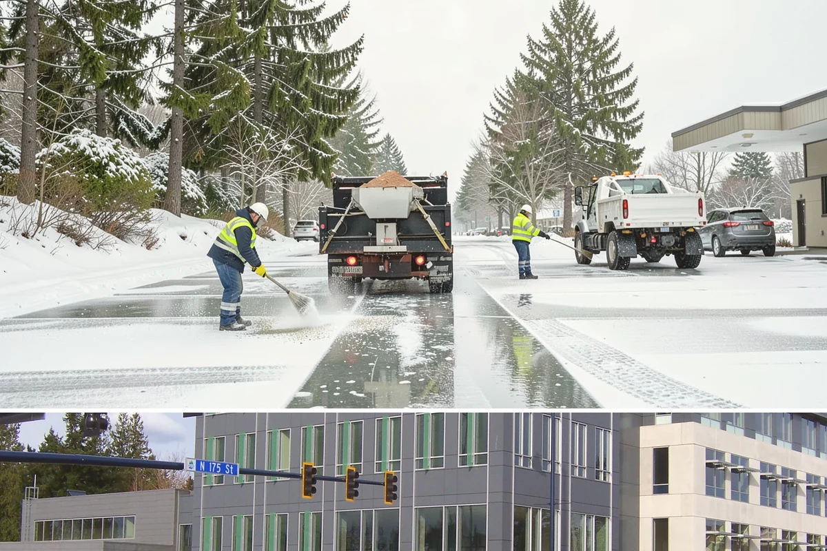 Paver Driveway Snow Removal in Shoreline, King County, WA - Paver driveway service follows each snowfall through the winter months.