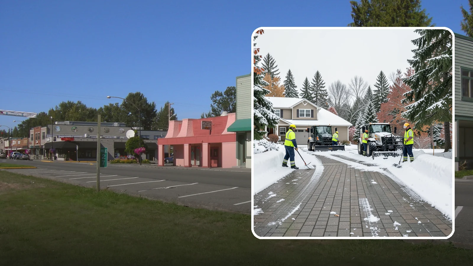 Paver Driveway Snow Removal in Snoqualmie, King County, WA - We clear paver driveways without chipping the stones or disturbing the joints.