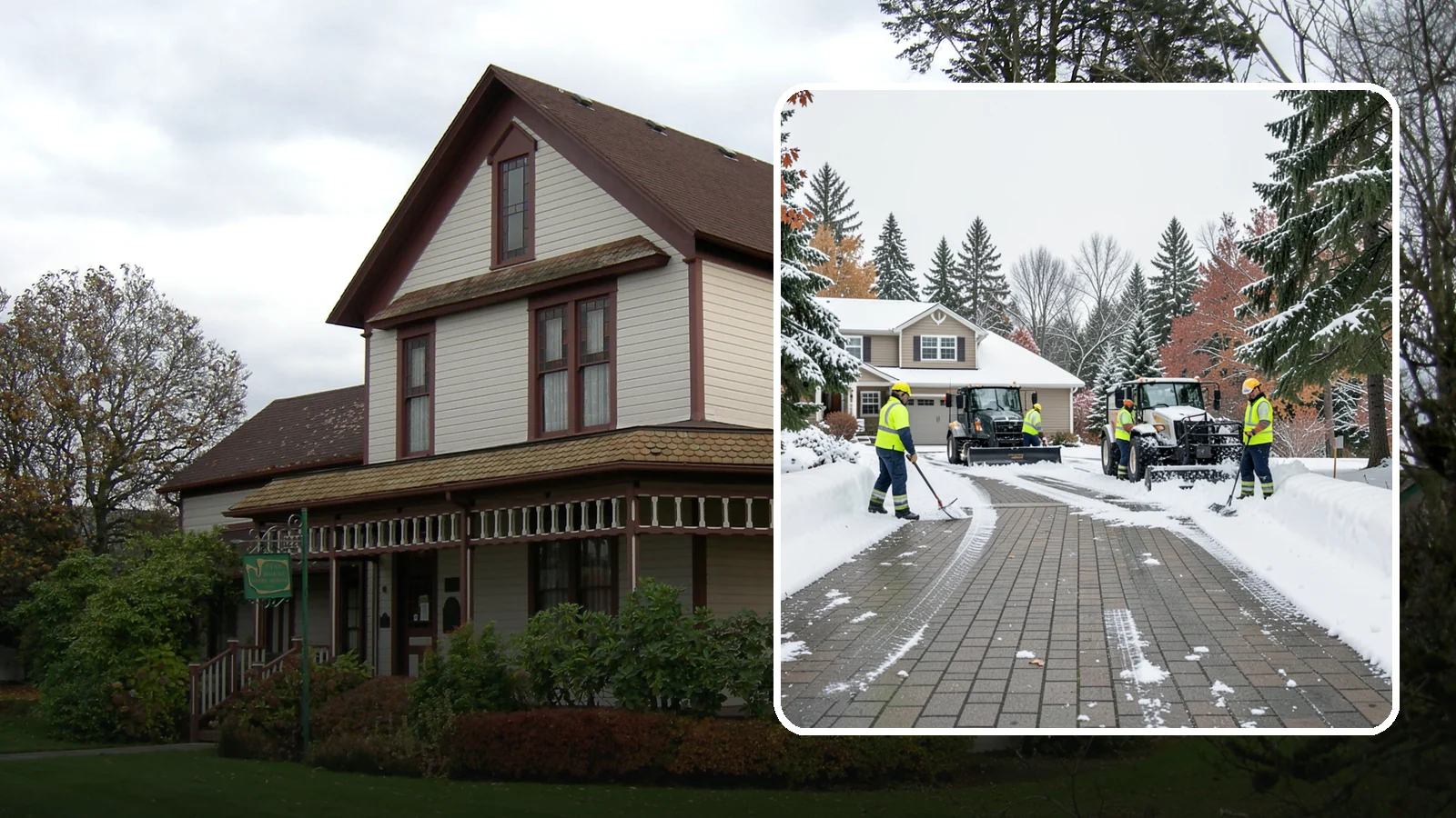 Paver Driveway Snow Removal in Sumner, Pierce County, WA - We clear paver driveways without chipping the stones or disturbing the joints.