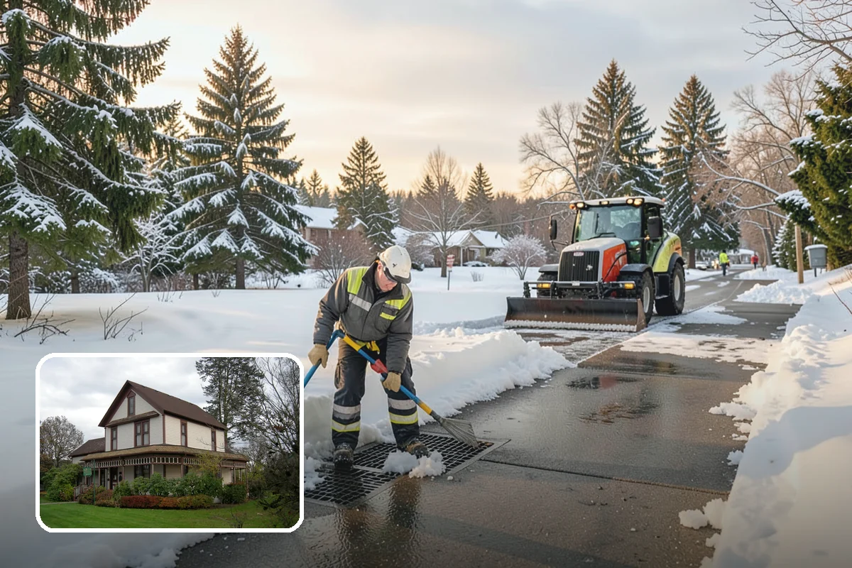 Paver Driveway Snow Removal in Sumner, Pierce County, WA - Clears without chipping paver edges