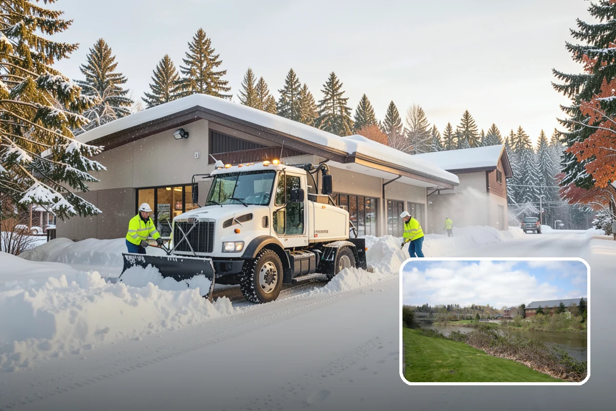 Paver Driveway Snow Removal in Tukwila, King County, WA - Clears without chipping paver edges