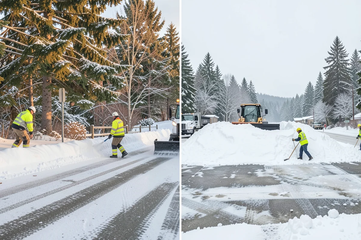 Paver Driveway Snow Removal in Wilkeson, Pierce County, WA - We set equipment to glide over the paver surface