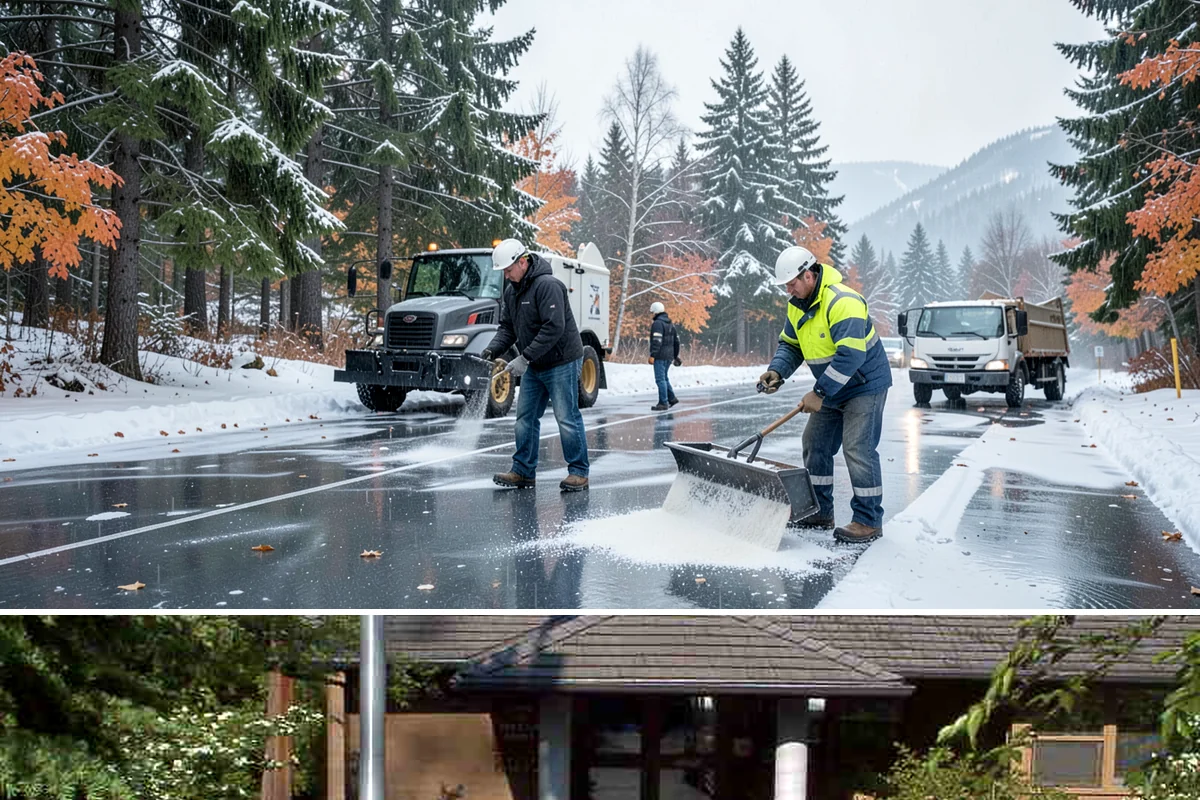 Paver Driveway Snow Removal in Yarrow Point, King County, WA - Paver driveway service follows each snowfall through the winter months.