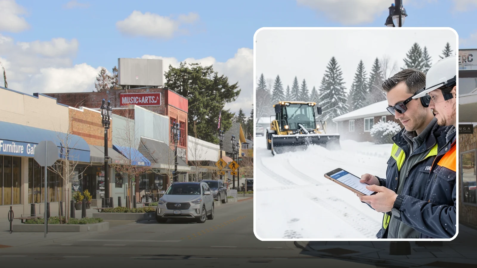 Pay-Per-Event Snow Removal in Bothell, King County, WA - An open account that bills you separately for each qualifying snowfall, so your cost tracks the winter's actual weather.