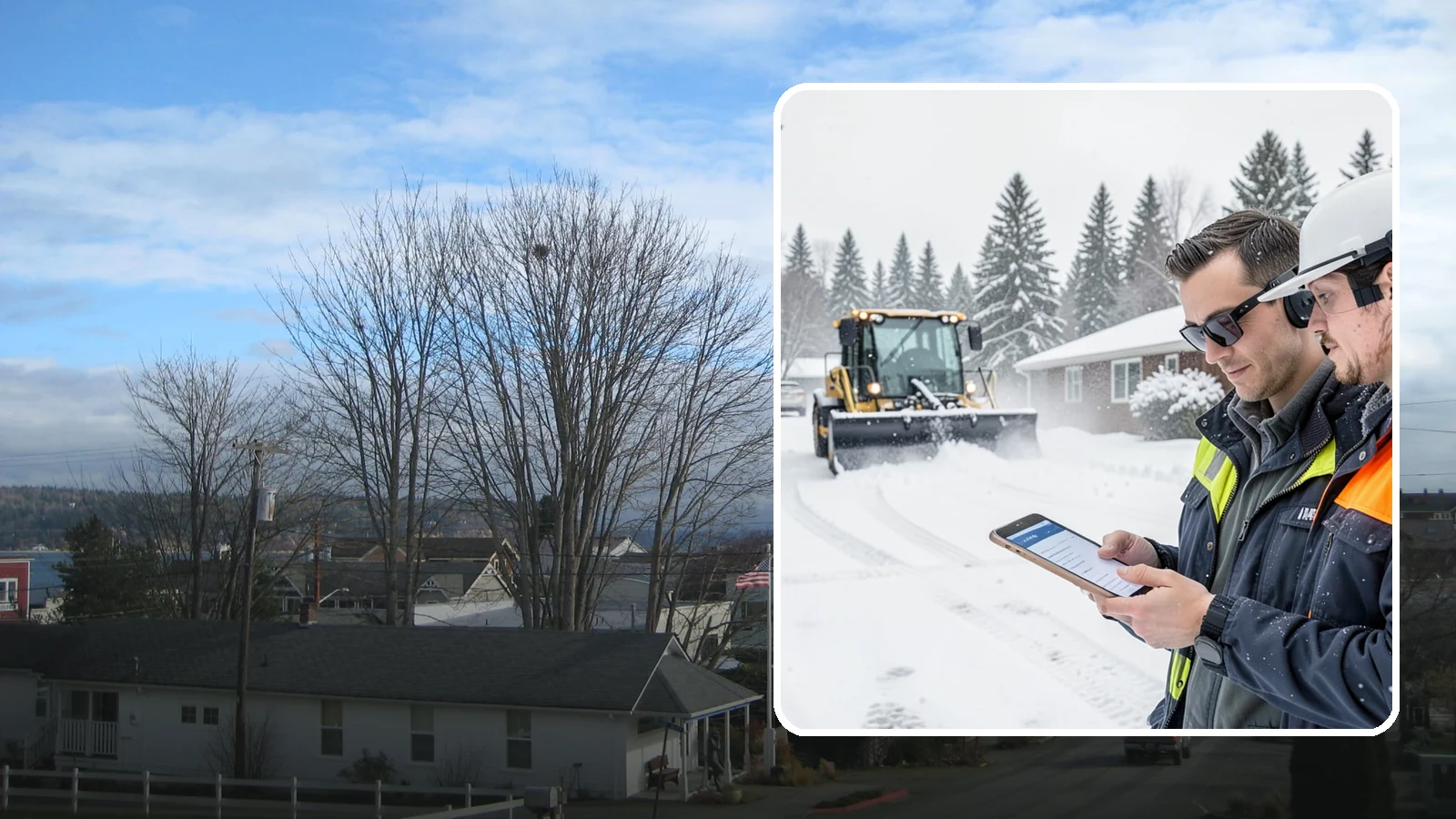Pay-Per-Event Snow Removal in Langley, Island County, WA - An open account that bills you separately for each qualifying snowfall, so your cost tracks the winter's actual weather.