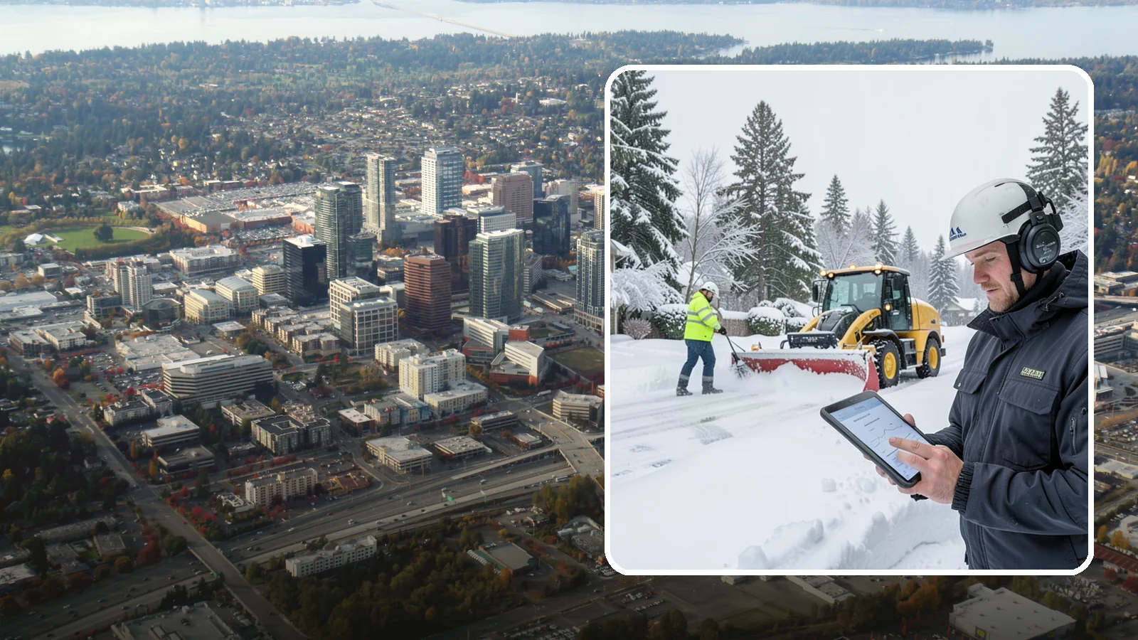 Per-Push Snow Removal in Bellevue, King County, WA - We bill per-push, charging one flat rate each time we clear your Western Washington property after a snow event.
