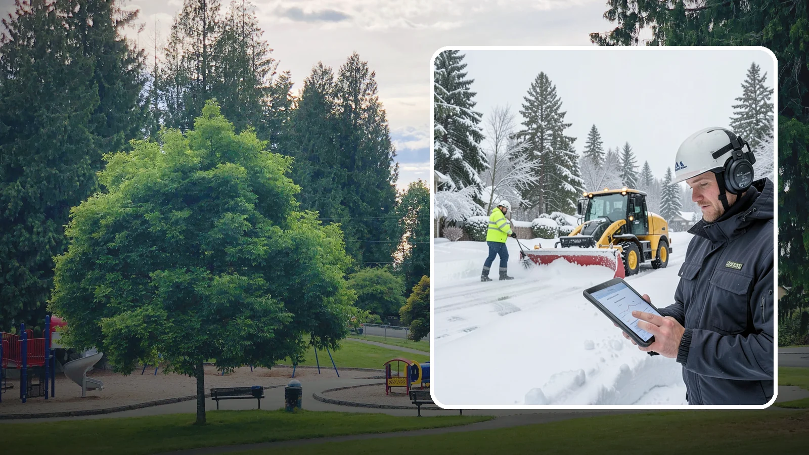 Per-Push Snow Removal in Bonney Lake, Pierce County, WA - We bill per-push, charging one flat rate each time we clear your Western Washington property after a snow event.