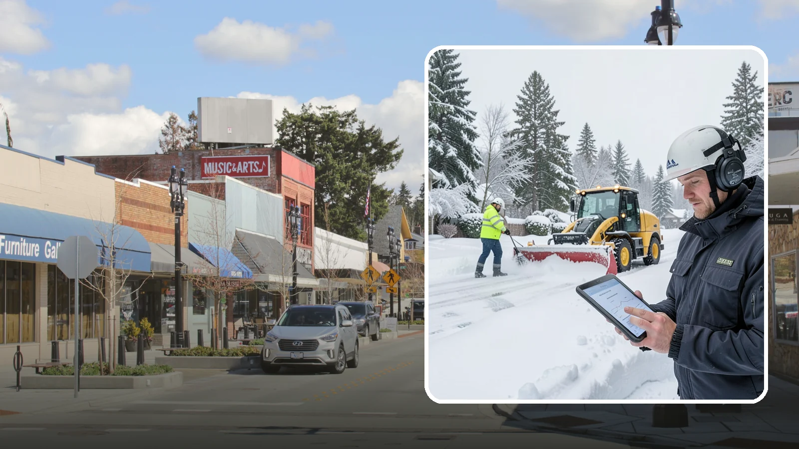 Per-Push Snow Removal in Bothell, King County, WA - We bill per-push, charging one flat rate each time we clear your Western Washington property after a snow event.