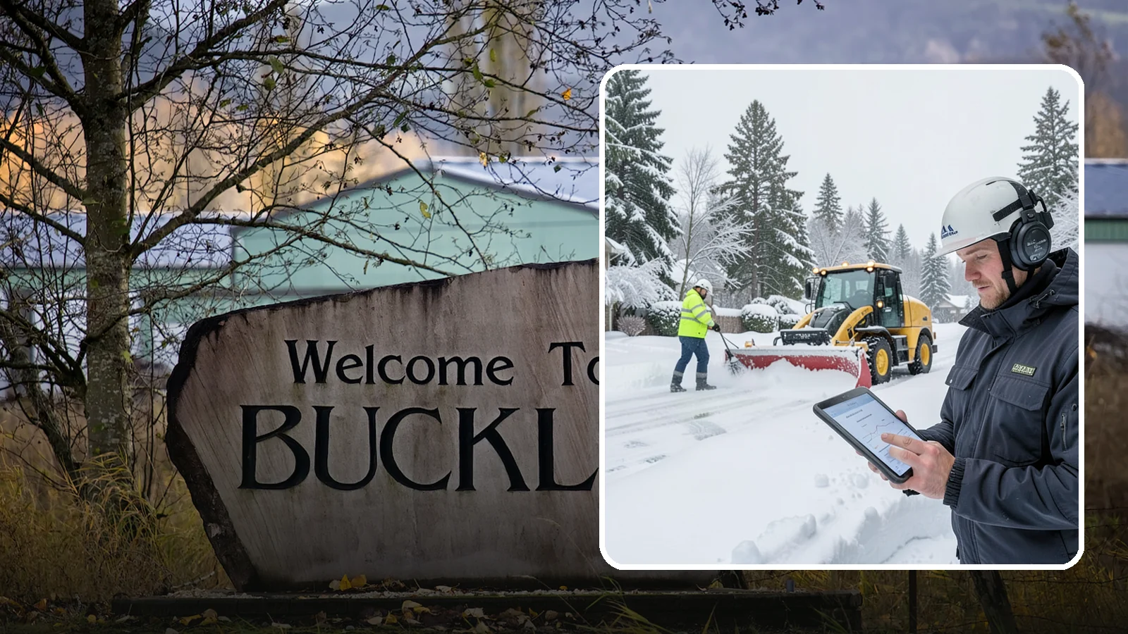 Per-Push Snow Removal in Buckley, Pierce County, WA - We bill per-push, charging one flat rate each time we clear your Western Washington property after a snow event.