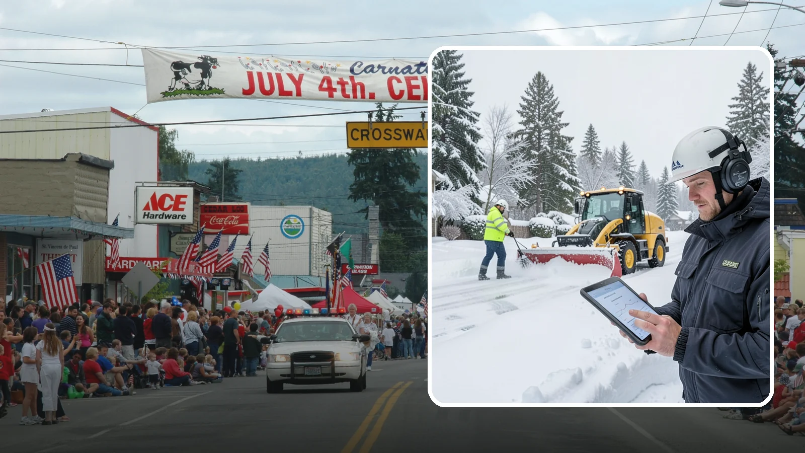 Per-Push Snow Removal in Carnation, King County, WA - We bill per-push, charging one flat rate each time we clear your Western Washington property after a snow event.