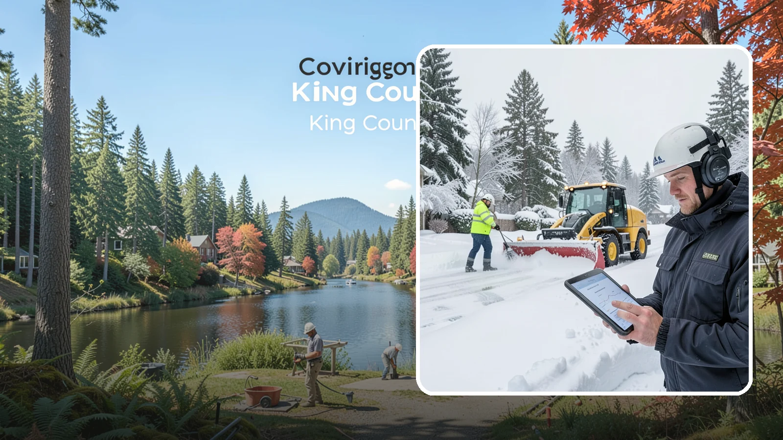 Per-Push Snow Removal in Covington, King County, WA - We bill per-push, charging one flat rate each time we clear your Western Washington property after a snow event.