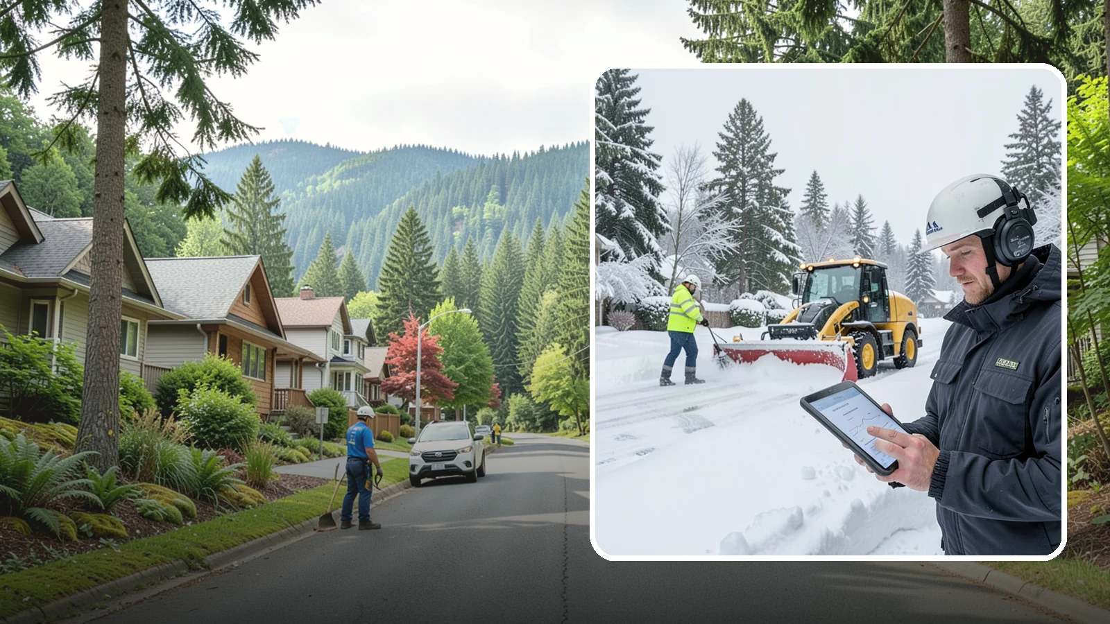 Per-Push Snow Removal in Darrington, Snohomish County, WA - We bill per-push, charging one flat rate each time we clear your Western Washington property after a snow event.