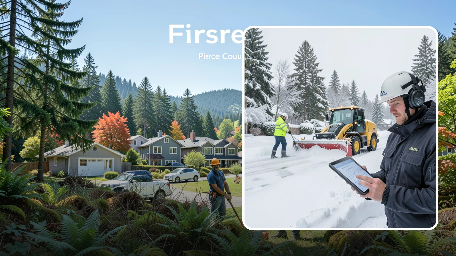 Per-Push Snow Removal in Fircrest, Pierce County, WA - We bill per-push, charging one flat rate each time we clear your Western Washington property after a snow event.