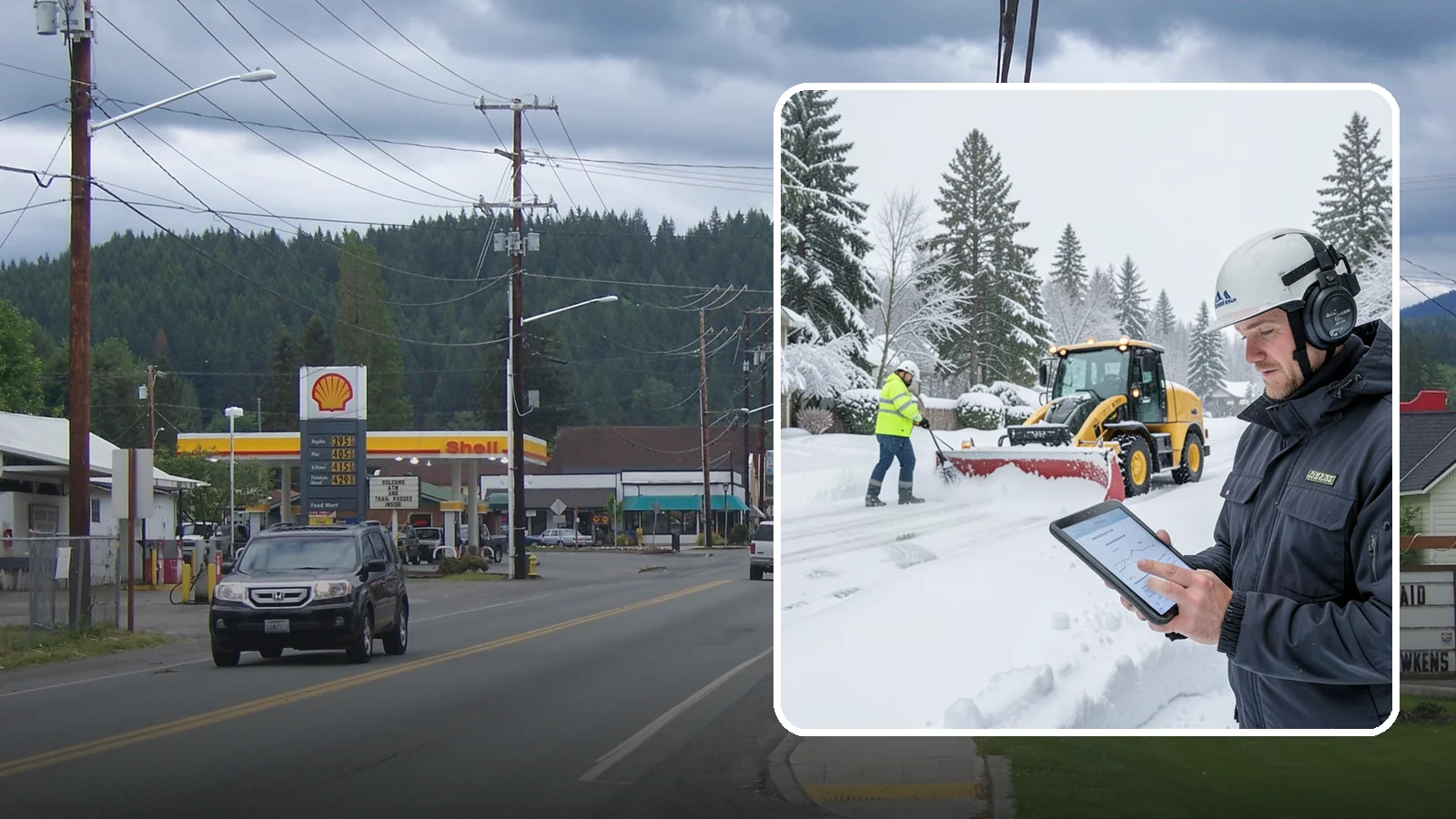 Per-Push Snow Removal in Granite Falls, Snohomish County, WA - We bill per-push, charging one flat rate each time we clear your Western Washington property after a snow event.
