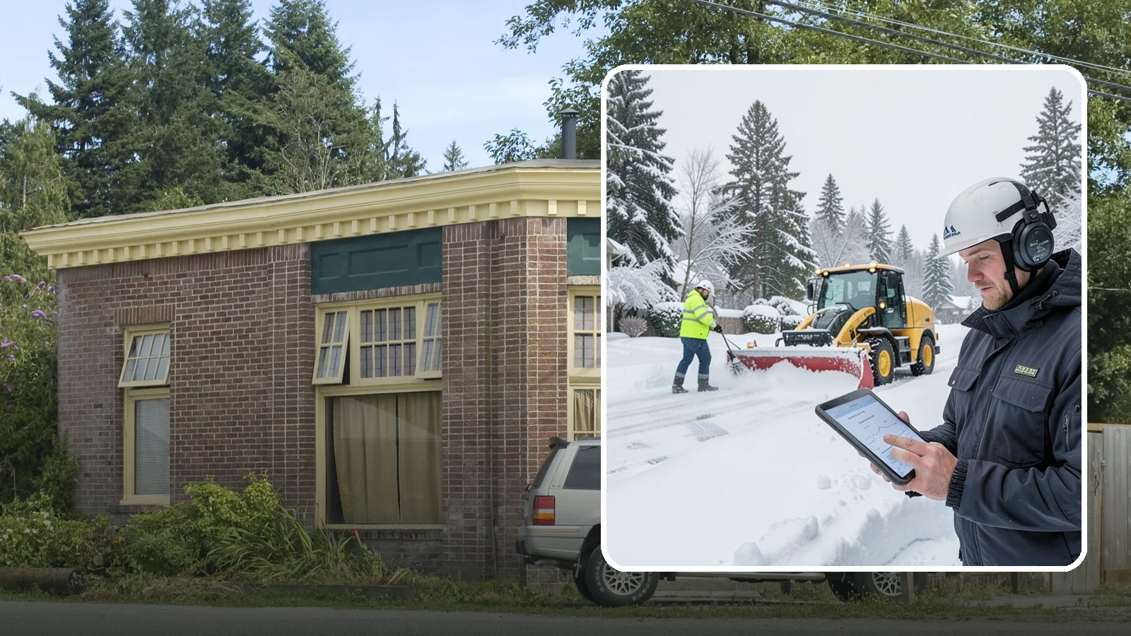 Per-Push Snow Removal in Hamilton, Skagit County, WA - We bill per-push, charging one flat rate each time we clear your Western Washington property after a snow event.