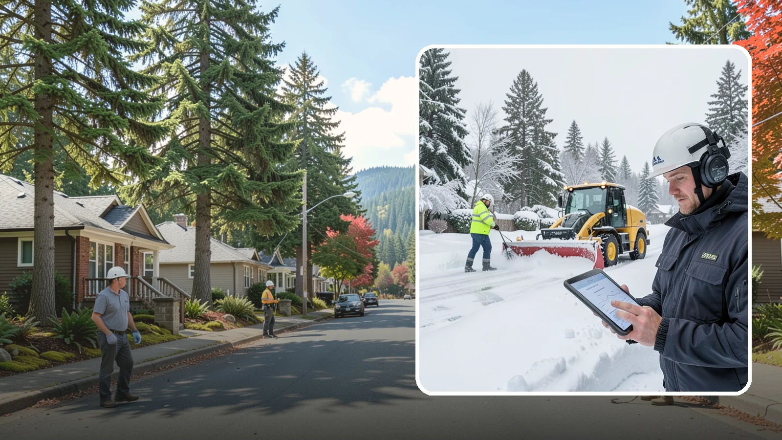 Per-Push Snow Removal in Hunts Point, King County, WA - We bill per-push, charging one flat rate each time we clear your Western Washington property after a snow event.