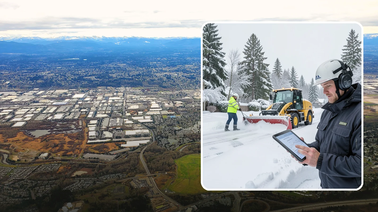 Per-Push Snow Removal in Kent, King County, WA - We bill per-push, charging one flat rate each time we clear your Western Washington property after a snow event.