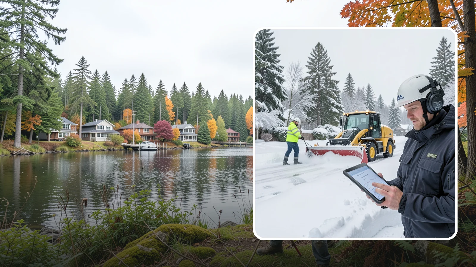 Per-Push Snow Removal in La Conner, Skagit County, WA - We bill per-push, charging one flat rate each time we clear your Western Washington property after a snow event.