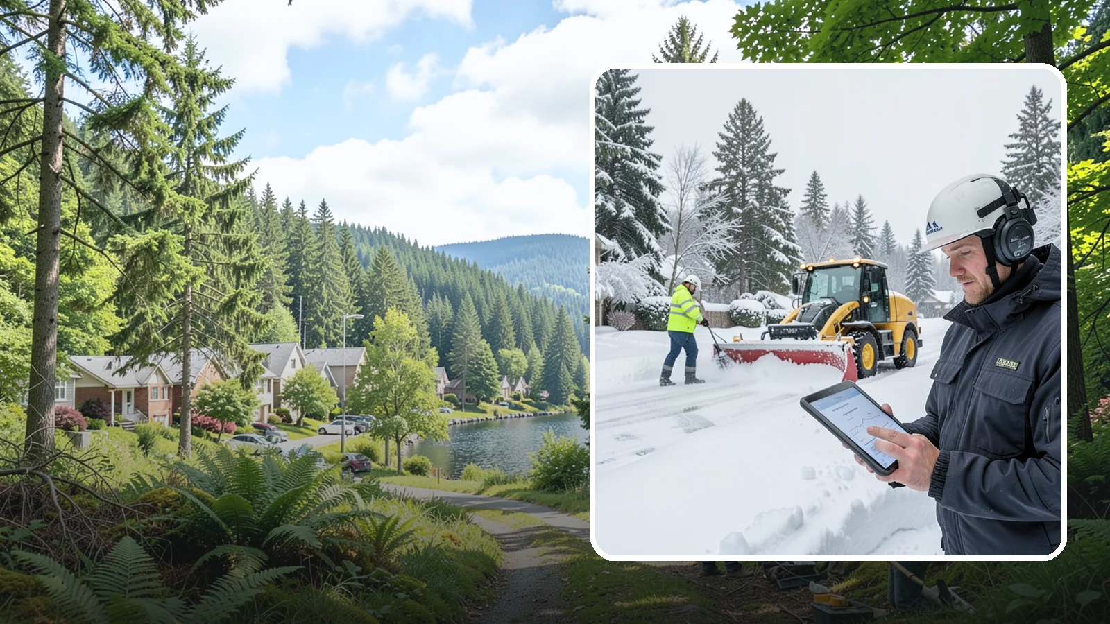 Per-Push Snow Removal in Lake Forest Park, King County, WA - We bill per-push, charging one flat rate each time we clear your Western Washington property after a snow event.