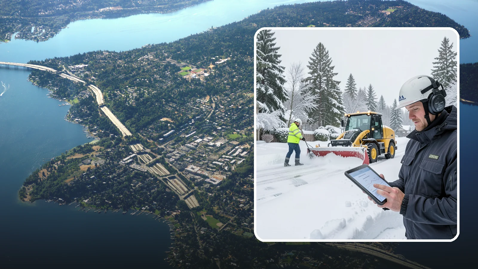 Per-Push Snow Removal in Mercer Island, King County, WA - We bill per-push, charging one flat rate each time we clear your Western Washington property after a snow event.