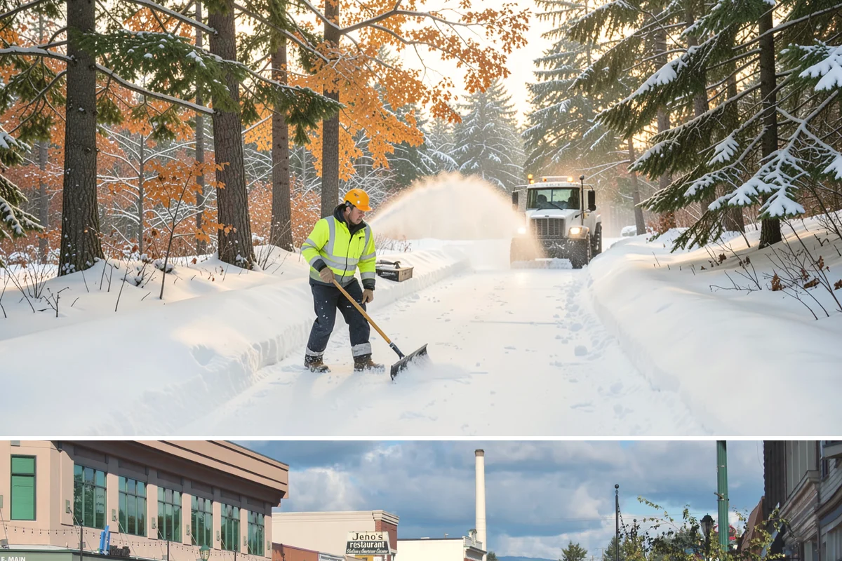 Per-Push Snow Removal in Monroe, Snohomish County, WA - Available all winter and billed only when a qualifying snow event lands.