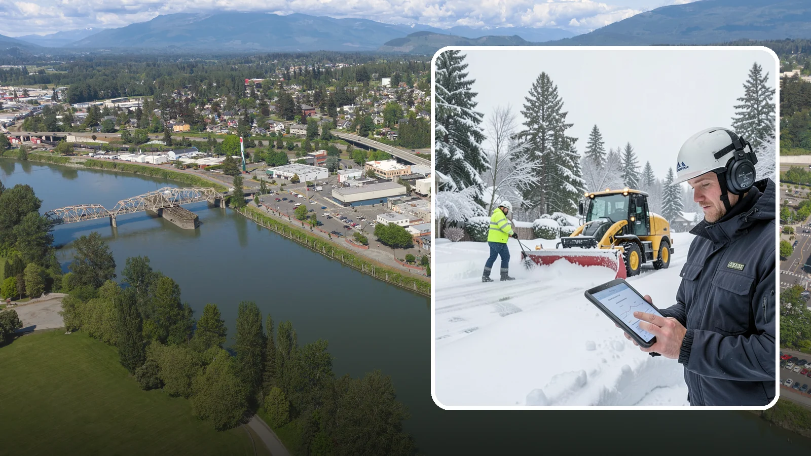 Per-Push Snow Removal in Mount Vernon, Skagit County, WA - We bill per-push, charging one flat rate each time we clear your Western Washington property after a snow event.