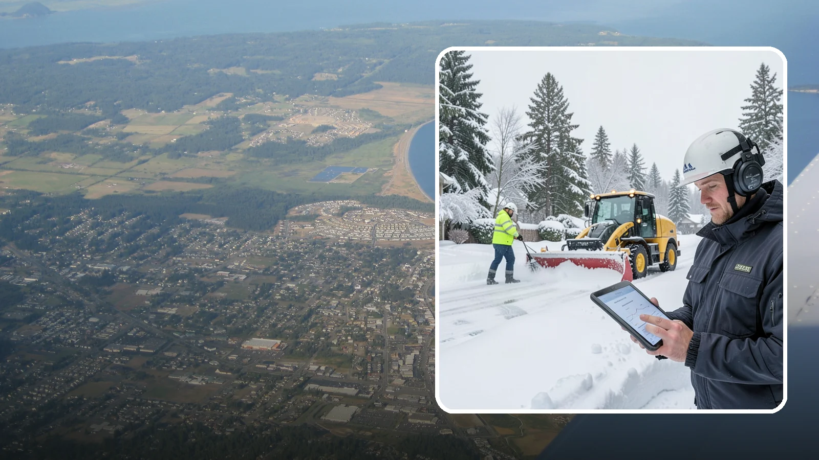 Per-Push Snow Removal in Oak Harbor, Island County, WA - We bill per-push, charging one flat rate each time we clear your Western Washington property after a snow event.