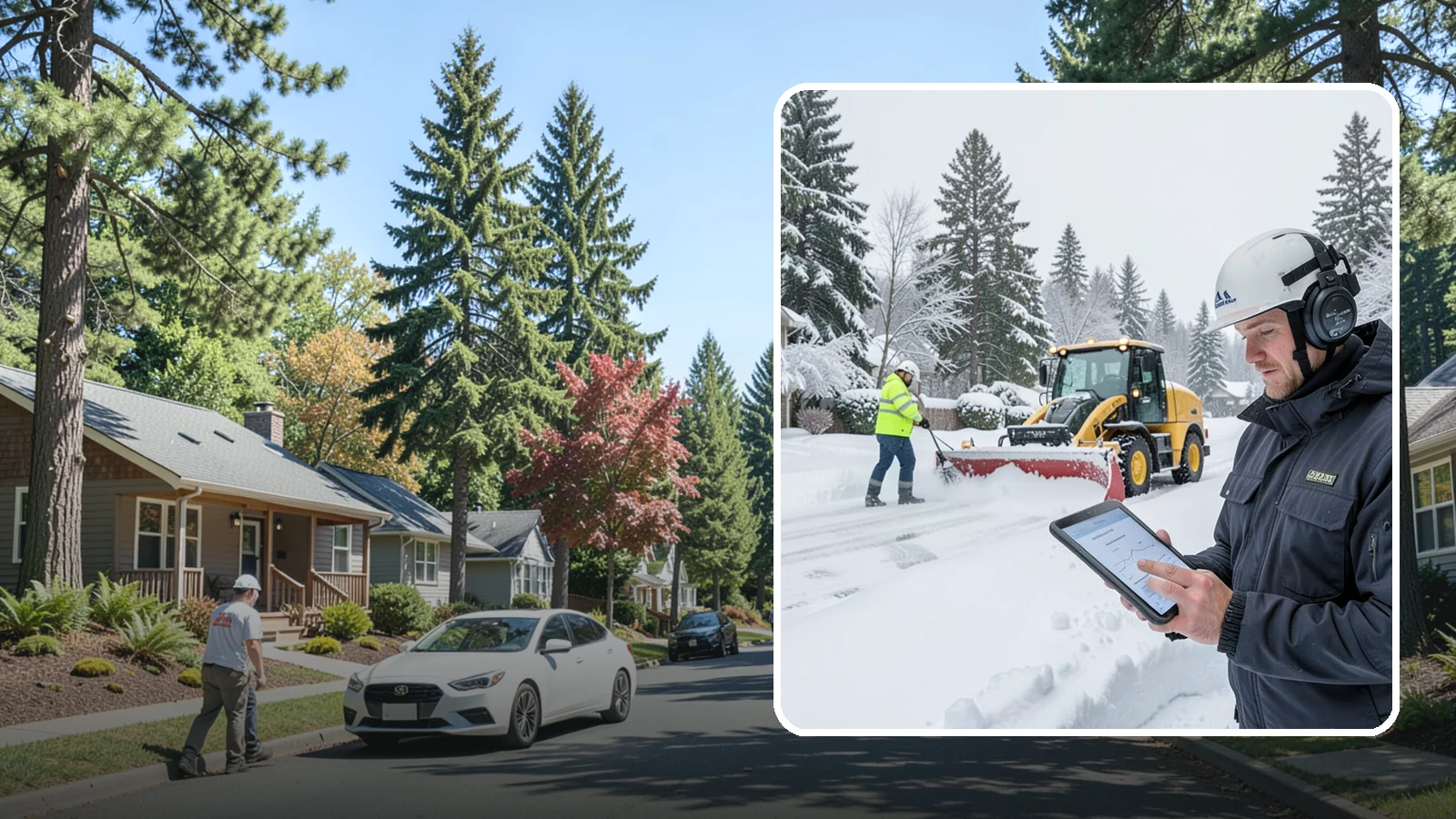 Per-Push Snow Removal in Orting, Pierce County, WA - We bill per-push, charging one flat rate each time we clear your Western Washington property after a snow event.