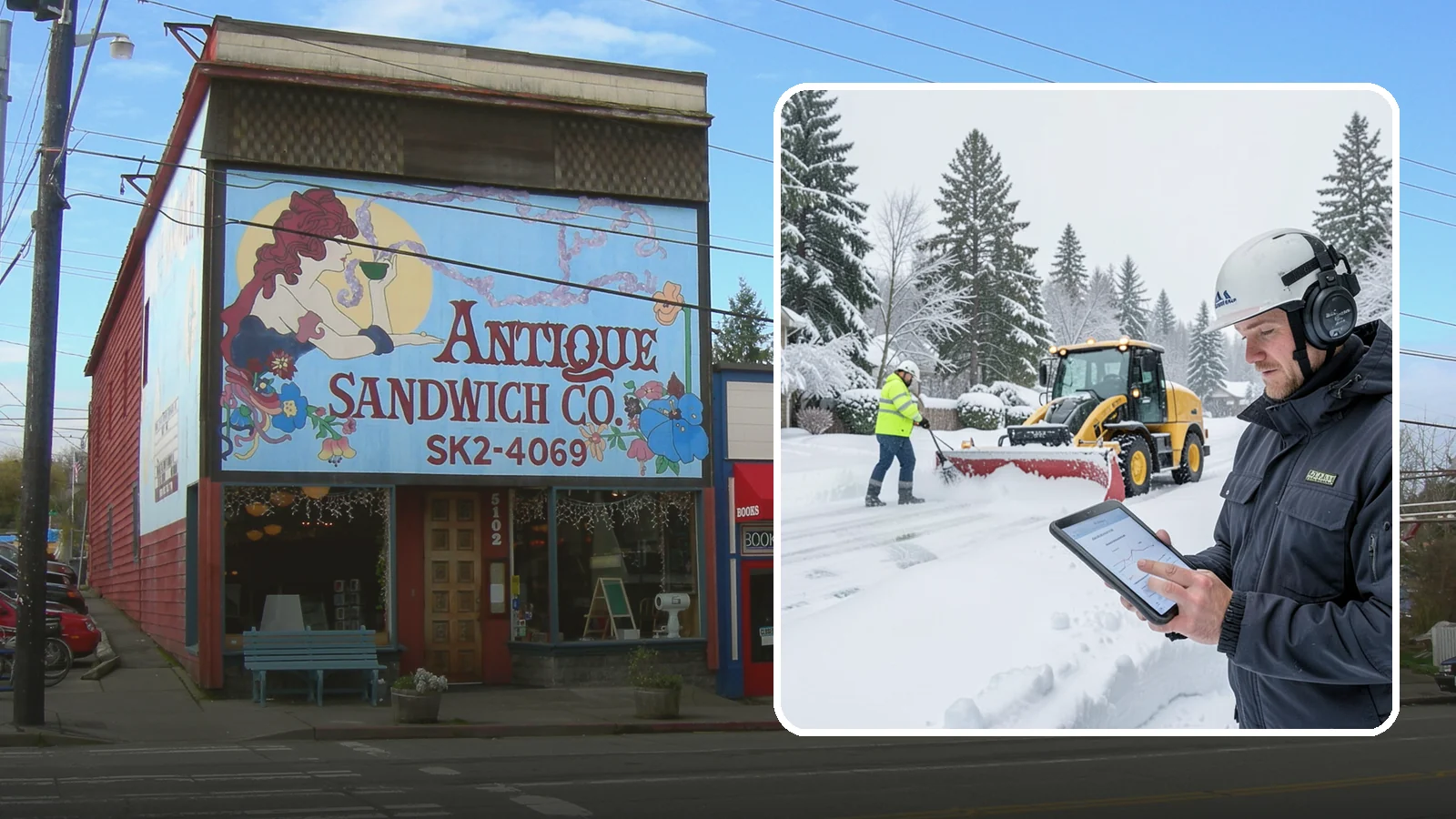 Per-Push Snow Removal in Ruston, Pierce County, WA - We bill per-push, charging one flat rate each time we clear your Western Washington property after a snow event.