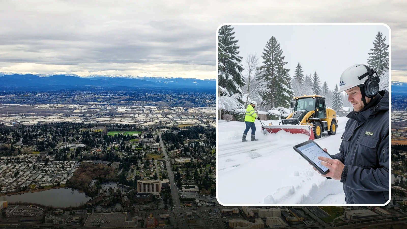 Per-Push Snow Removal in SeaTac, King County, WA - We bill per-push, charging one flat rate each time we clear your Western Washington property after a snow event.
