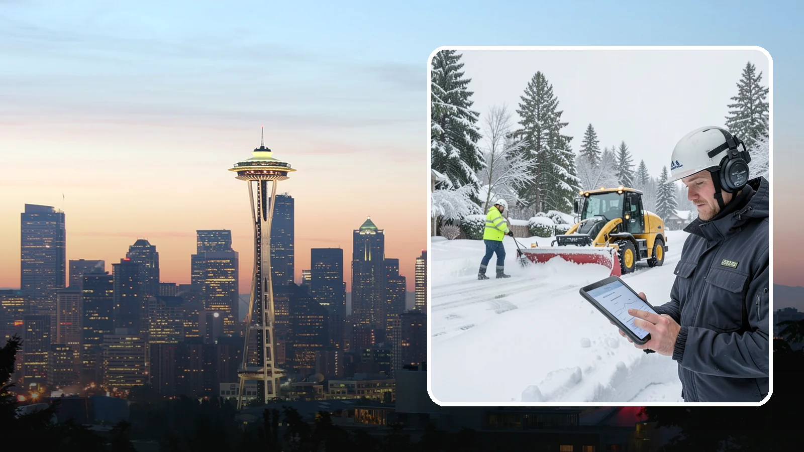 Per-Push Snow Removal in Seattle, King County, WA - We bill per-push, charging one flat rate each time we clear your Western Washington property after a snow event.