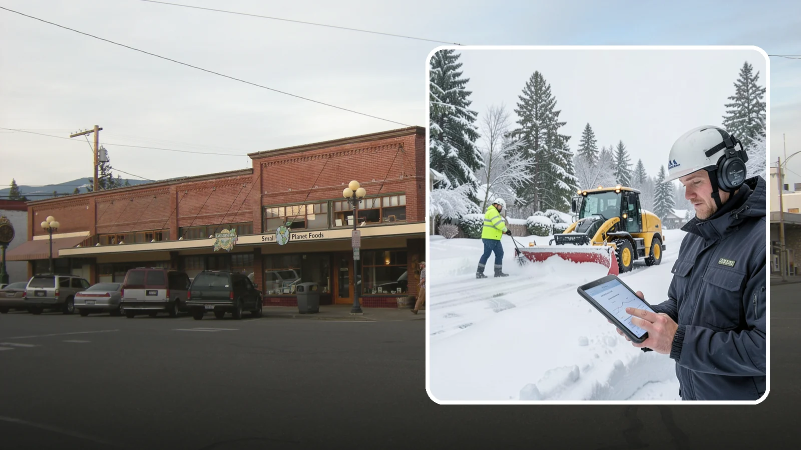 Per-Push Snow Removal in Sedro-Woolley, Skagit County, WA - We bill per-push, charging one flat rate each time we clear your Western Washington property after a snow event.